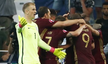 Joe Hart, tras encajar el gol del empate de Rusia.