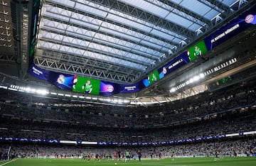 Vista general del Santiago Bernabéu en los prolegómenos del partido contra el Bayern en la vuelta de semifinales de la pasada Champions.