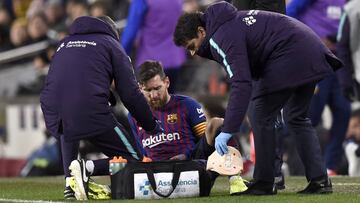 Cuando Messi recibió el golpe ante el Valencia, la cara de Leo hablaba por si misma.