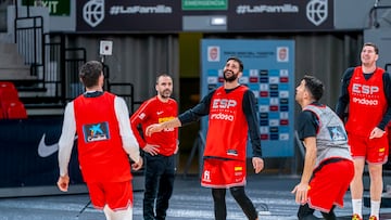 Ricky Rubio, en su vuelta con la Selección en Zaragoza.