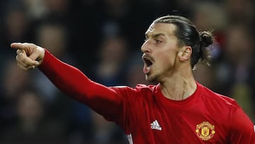 El delantero sueco, Zlatan Ibrahimovic, durante un partido del Manchester United.