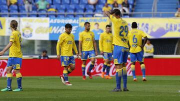 Las Palmas, en su último partido ante la Real.