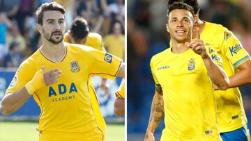 Juan Muñoz y Rubén Castro, jugadores de Alcorcón y Las Palmas.