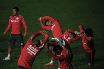 Con toda su nómina titular, Internacional de Porto Alegre entrena en El Campín previo al partido ante Santa Fe por cuartos de final de Copa Libertadores.