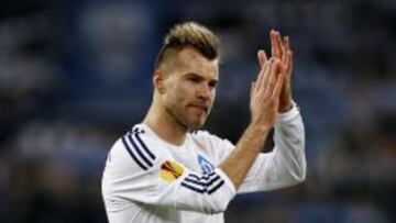 Yarmolenko durante un partido con el Dinamo de Kiev.