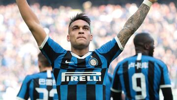 El delantero argentino del Inter de Mil&aacute;n, Lautaro Mart&iacute;nez, durante un partido.