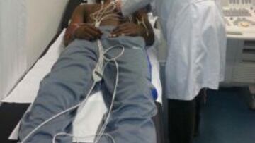 Lamar Odom, durante el reconocimiento médico.