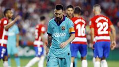 Messi expresa su tristeza despu&eacute;s de la derrota del Barcelona en Granada. 
