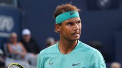 Rafa Nadal celebra un punto en el Masters de Canad&aacute;.