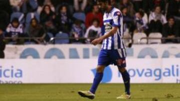 Silvio tras ser expulsado en el partido entre el Deportivo y el Valencia el 26 de enero.