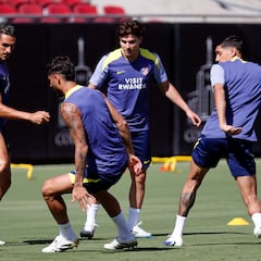 El Atlético se entrena sin Giménez