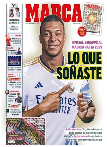 Las portadas del fichaje de Mbappé