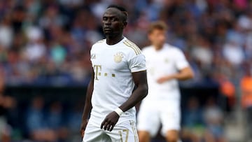 BOCHUM, GERMANY - AUGUST 21: Sadio Mane of Muenchen reacts during the Bundesliga match between VfL Bochum 1848 and FC Bayern München at Vonovia Ruhrstadion on August 21, 2022 in Bochum, Germany. (Photo by Lars Baron/Getty Images)