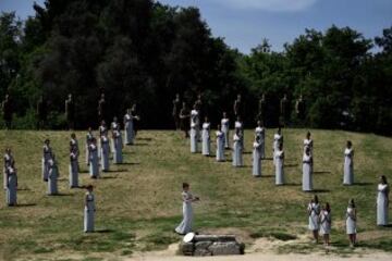 El perfecto ensayo del encendido de la llama olímpica