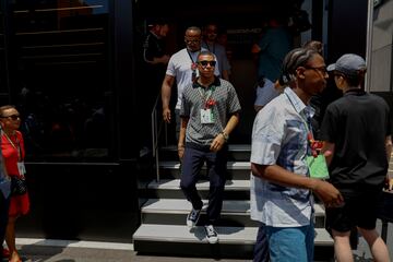 Kylian Mbappé a su llegada al Circuito de Montmeló.