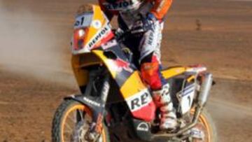 <b>ESTELA A SEGUIR. </b>La KTM de Marc Coma, con la que estuvo a punto de ganar el pasado año, es una moto especialmente diseñada para la carrera más dura del mundo.