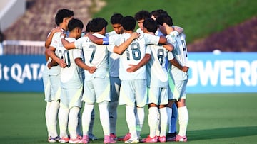 Players of Mexico during the FIFA Under-17 World Cup match between Mexico (Mexican National Team) and Korea Republic as part of group F at Aspire Zone Academy - Pitch 1 on November 04, 2025 in Doha, Qatar.