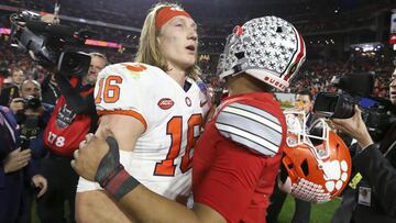 A principios de 2020, Tigers y Buckeyes se midieron en el Sugar Bowl, cuando Lawrence y Clemson derrotaron 29-23 a Fields y Ohio State.