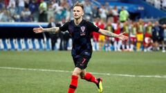 Rakitic celebra que ha marcado el gol decisivo de la tanda de penaltis contra Rusia, en cuartos de final del Mundial de 2018