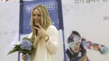 Lindsey Vonn, en la ceremonia en Se&uacute;l donde la nombraron embajadora de los Juegos de 2018.