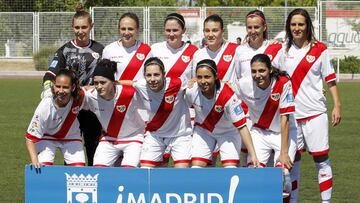 El once inicial del Rayo Femenino en su último partido de la temporada en Vallecas ante la Real Sociedad.