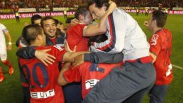 Osasuna celebra su permanencia en Primera División.
