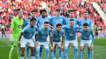 Alineación titular del Celta contra el Mallorca en Son Moix.