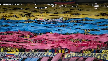 BOGOTÁ, 12 de febrero de 2023.- La selección de Colombia enfrenta a la selección de Venezuela en la quinta y ultima jornada del hexagonal final del Suramericano Sub-20 en el estadio El Campin. (Colprensa-John Paz).