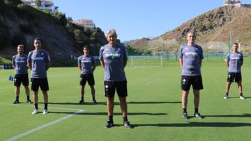 Pellegrini, con su cuerpo técnico.