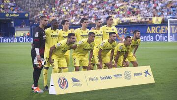 Once del Villarreal en el duelo ante la Real Sociedad.