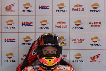 Marc Márquez se lamenta de la posición conseguida en la clasificación de Motegui.