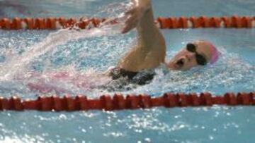 Mireia Belmonte, campeona mundial y doble subcampeona ol&iacute;mpica, durante su participaci&oacute;n en los Campeonatos de Andaluc&iacute;a de Larga Distancia en piscina corta, que se disputan en Granada. 