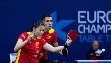 María Xiao y Álvaro Robles de la selección española de Tenis Mesa.