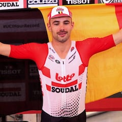 Campenaerts bate el récord de la hora con 55,089 km: "Estoy entre los mejores de la historia"