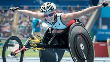 Marieke Vervoort, después de ganar la plata en 400 (T52).