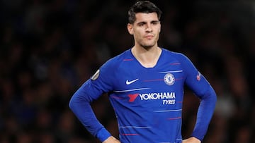 Soccer Football - Europa League - Group Stage - Group L - Chelsea v Vidi FC - Stamford Bridge, London, Britain - October 4, 2018  Chelsea&#039;s Alvaro Morata   REUTERS/David Klein