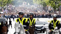 Real Madrid fans gather in vast numbers to greet team bus