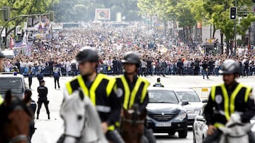 Real Madrid fans gather in vast numbers to greet team bus