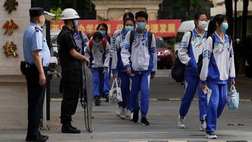 Un grupo de estudiantes en China.