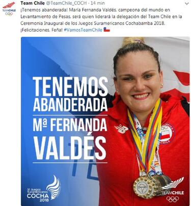 María Fernanda Valdés será la abanderada de Chile en los Odesur