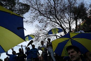 El banderazo de la afición de Boca Juniors en Madrid