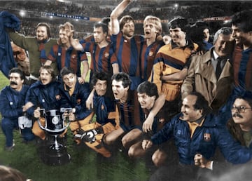 El Barcelona le ganó la final de la Copa del Rey a la Real Sociedad en 1988 por 1-0 en el Estadio Santiago Bernabéu.