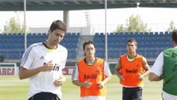 <b>Ozil</b>, durante su primer entrenamiento.