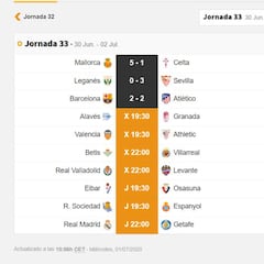 Partidos de hoy, 1 de julio, en LaLiga y en Segunda: horarios y TV