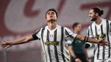 Dybala celebra un gol con la Juventus.