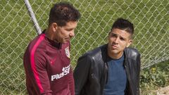Giovanni Simeone presenció el entrenamiento del Atlético