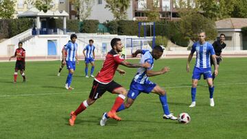 Bouba, durante el partido del Melilla contra el Jumilla.