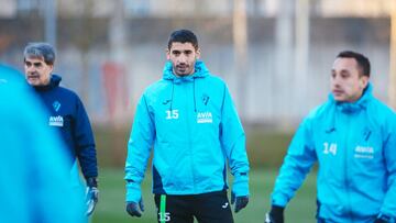 Cote, durante un entrenamiento del Eibar.