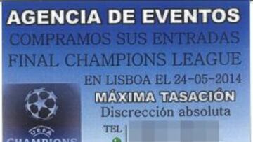 Las entradas para la final de 70 euros se compraban ya a 500