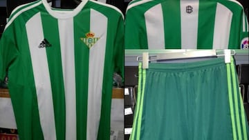 Algunos de los modelos de la nueva equipación del Betis, al red.